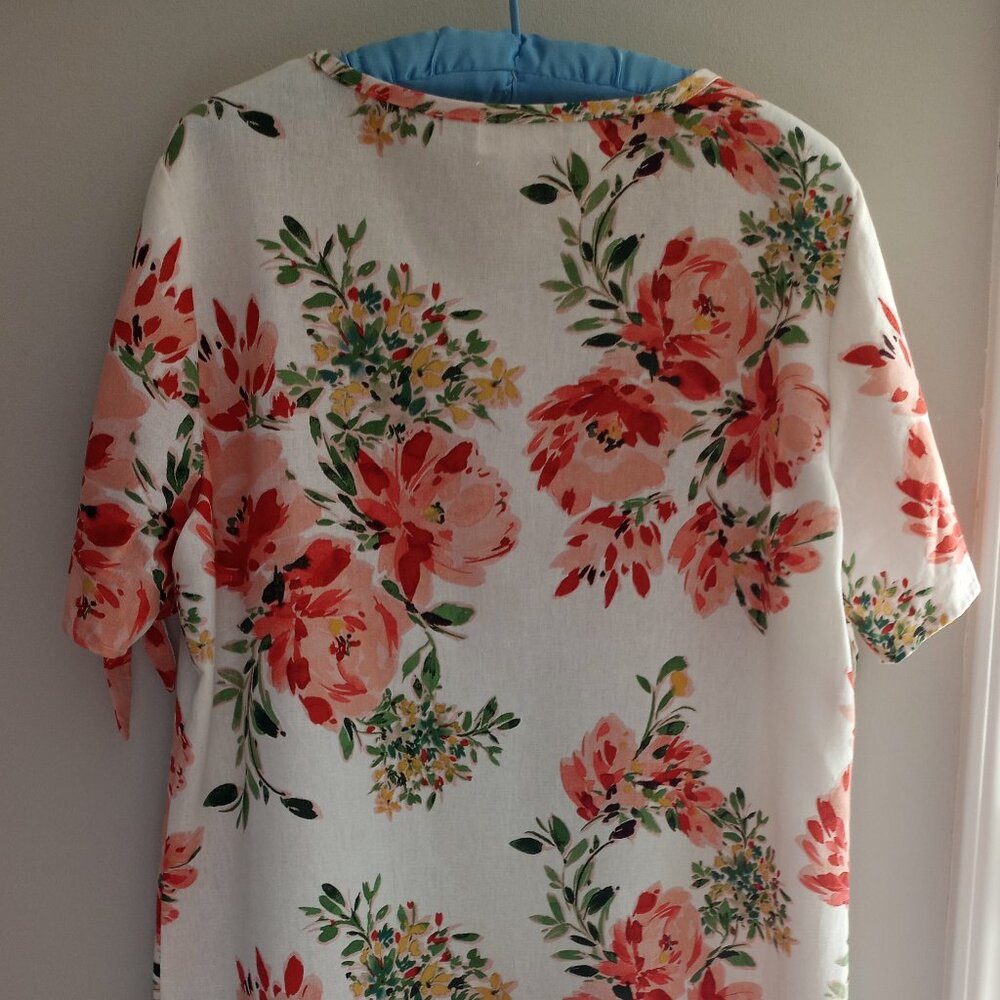 'chloe + rene' Floral Shift Dress Size L Linen blend NWOT - Picture 13 of 15